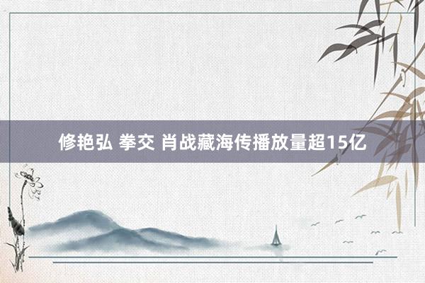 修艳弘 拳交 肖战藏海传播放量超15亿